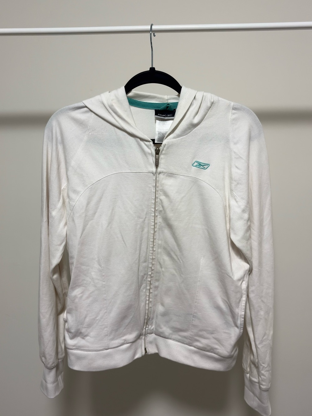 Vintage Y2K Reebok White Full Zip Hoodie